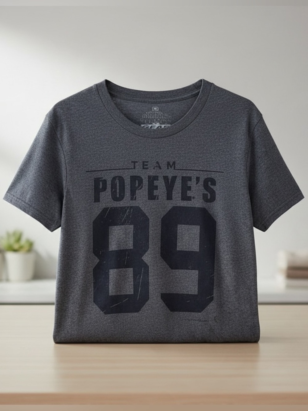 Popeye’s Supplements Team 89 Gray Graphic T-Shirt Men’s XL
